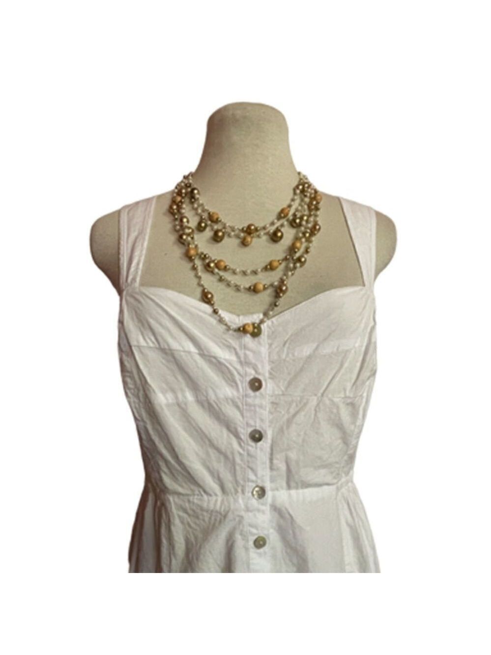 Madewell Tiered White Boho Midi Dress Size 6 - Picture 6 of 12